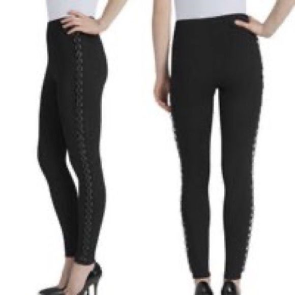 Lysse Pants - Lysse Black Sedona Faux Leather Braided Side Leggings Size Large